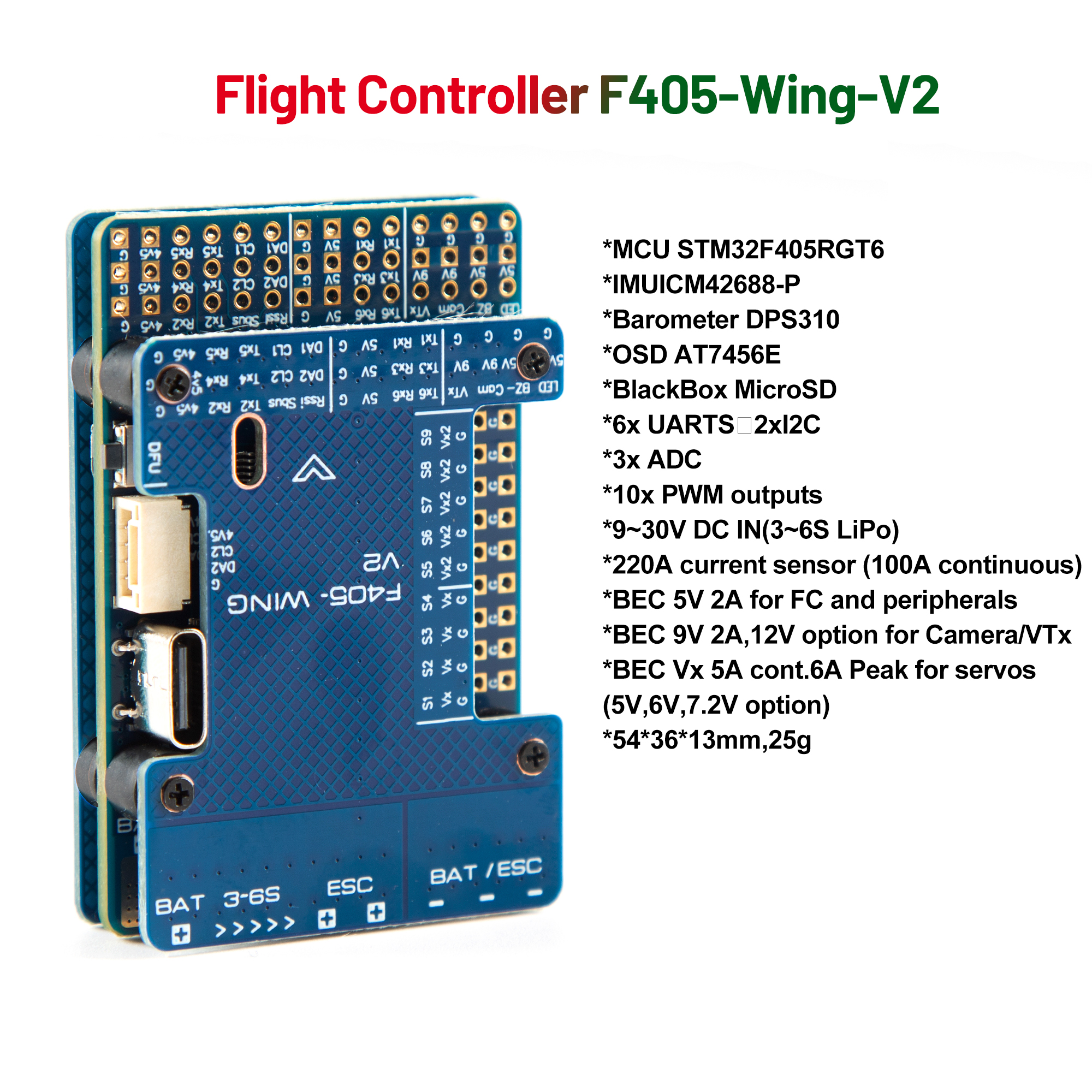 F405 WING V2 FC Flight Control - огляд і ціна Drone Flight Controller