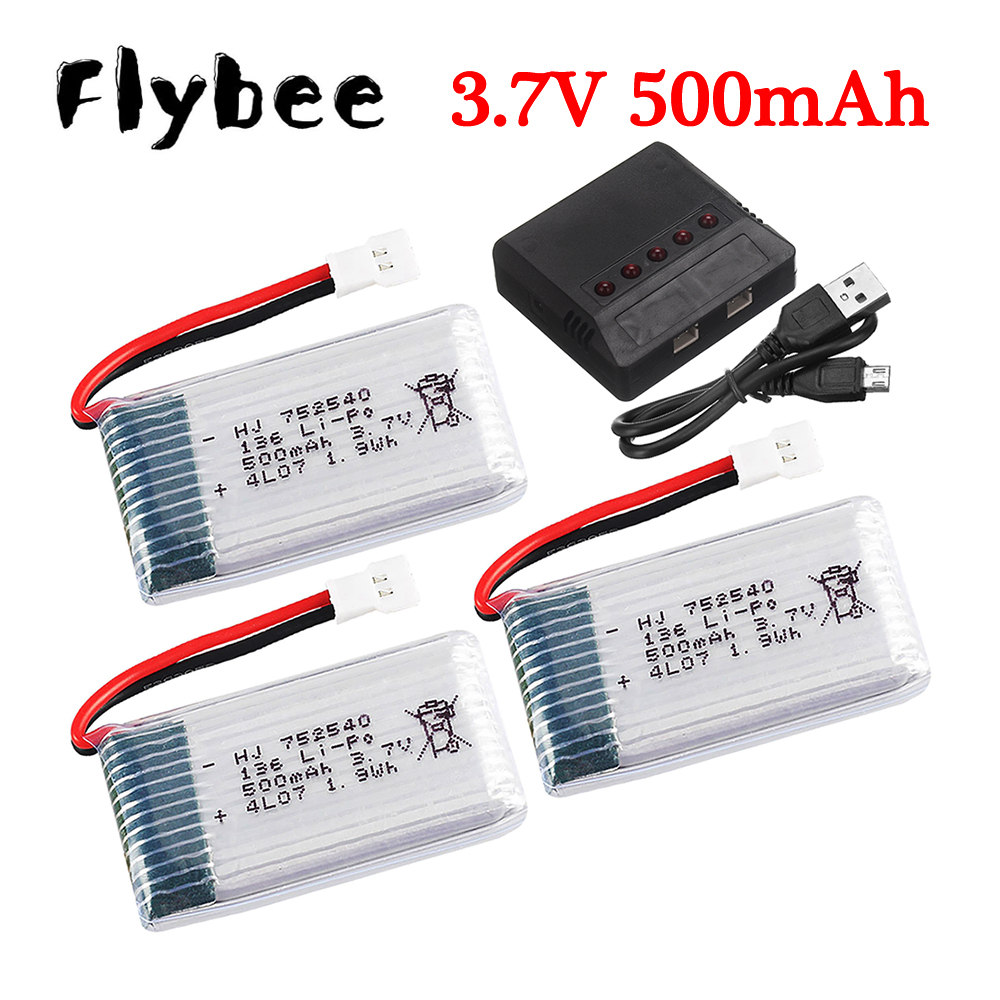 3.7V 500mAh 752540 Lipo Batter - огляд і ціна Drone Charger