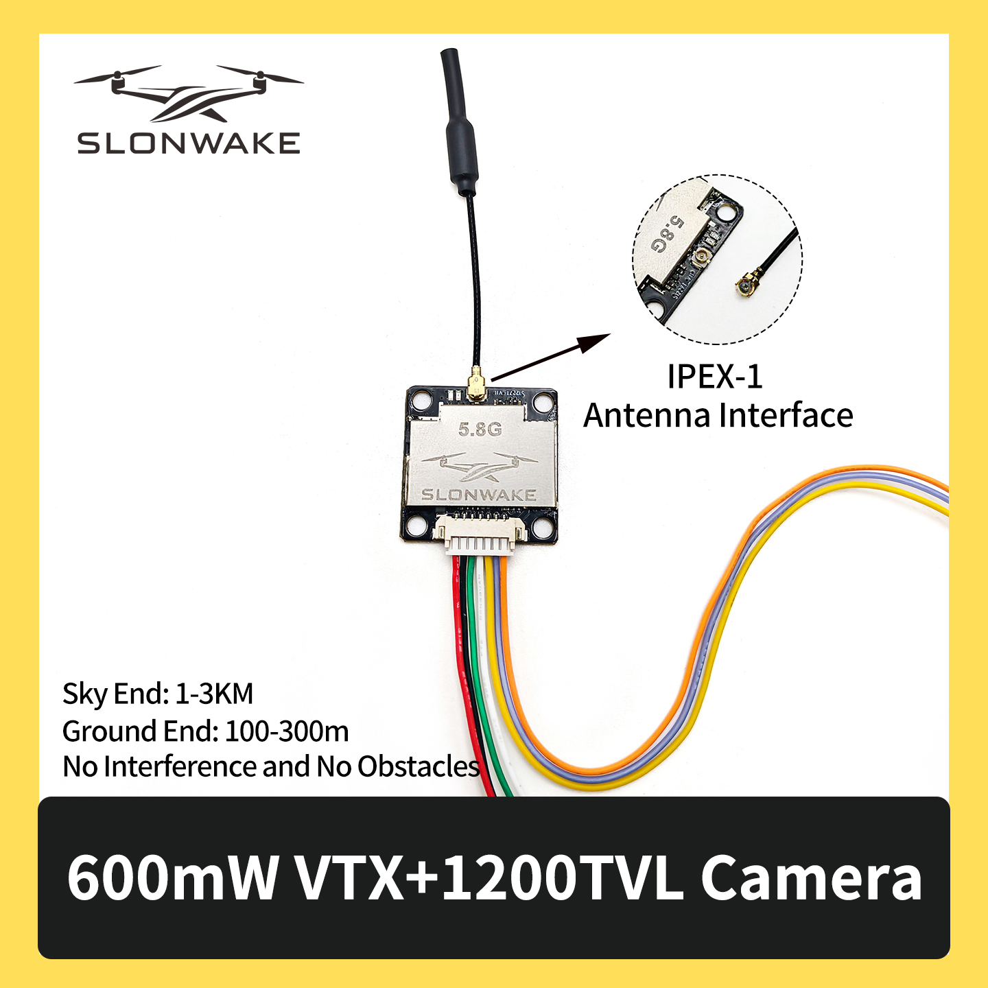 SLONWAKE 5.8G 600mW 7-24V FPV  - огляд і ціна Drone Frame