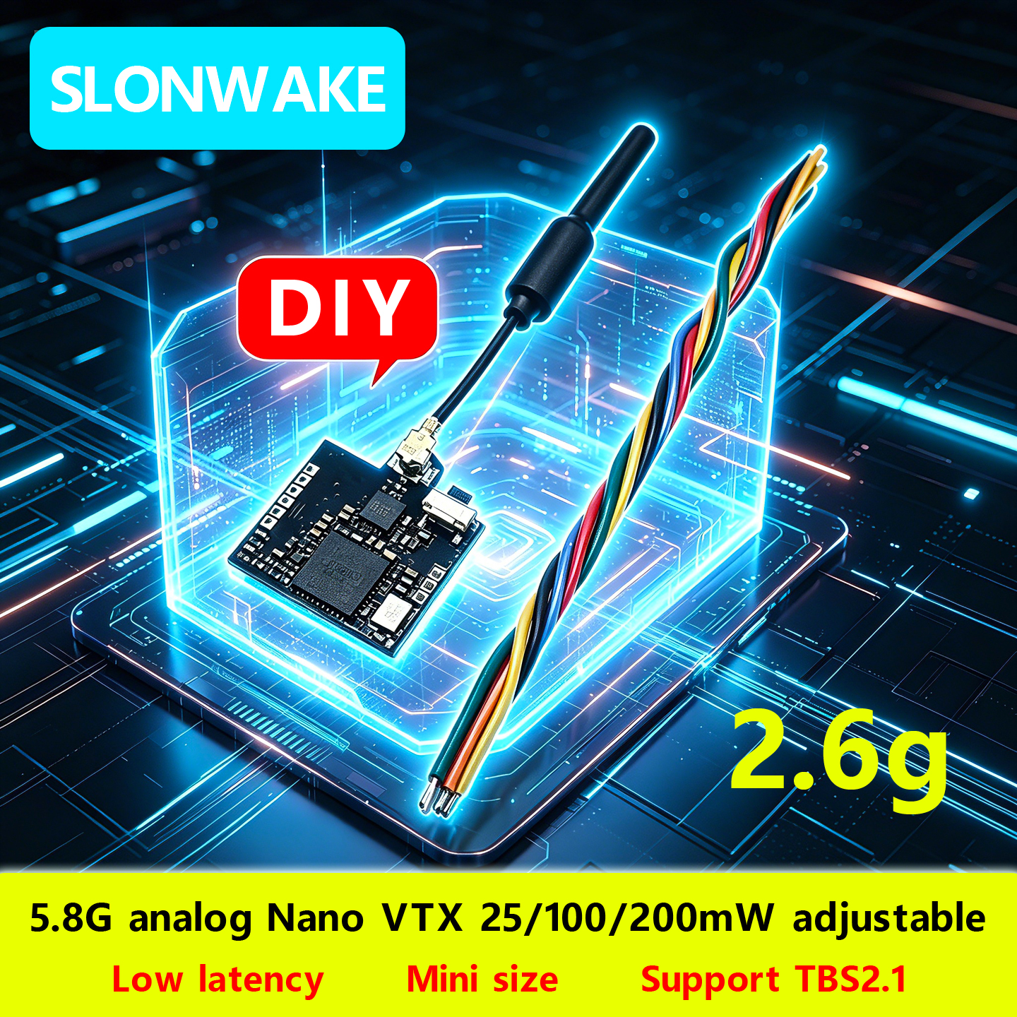 SLONWAKE Nano 5.8G 48CH 200mW  - огляд і ціна Drone Transmitter