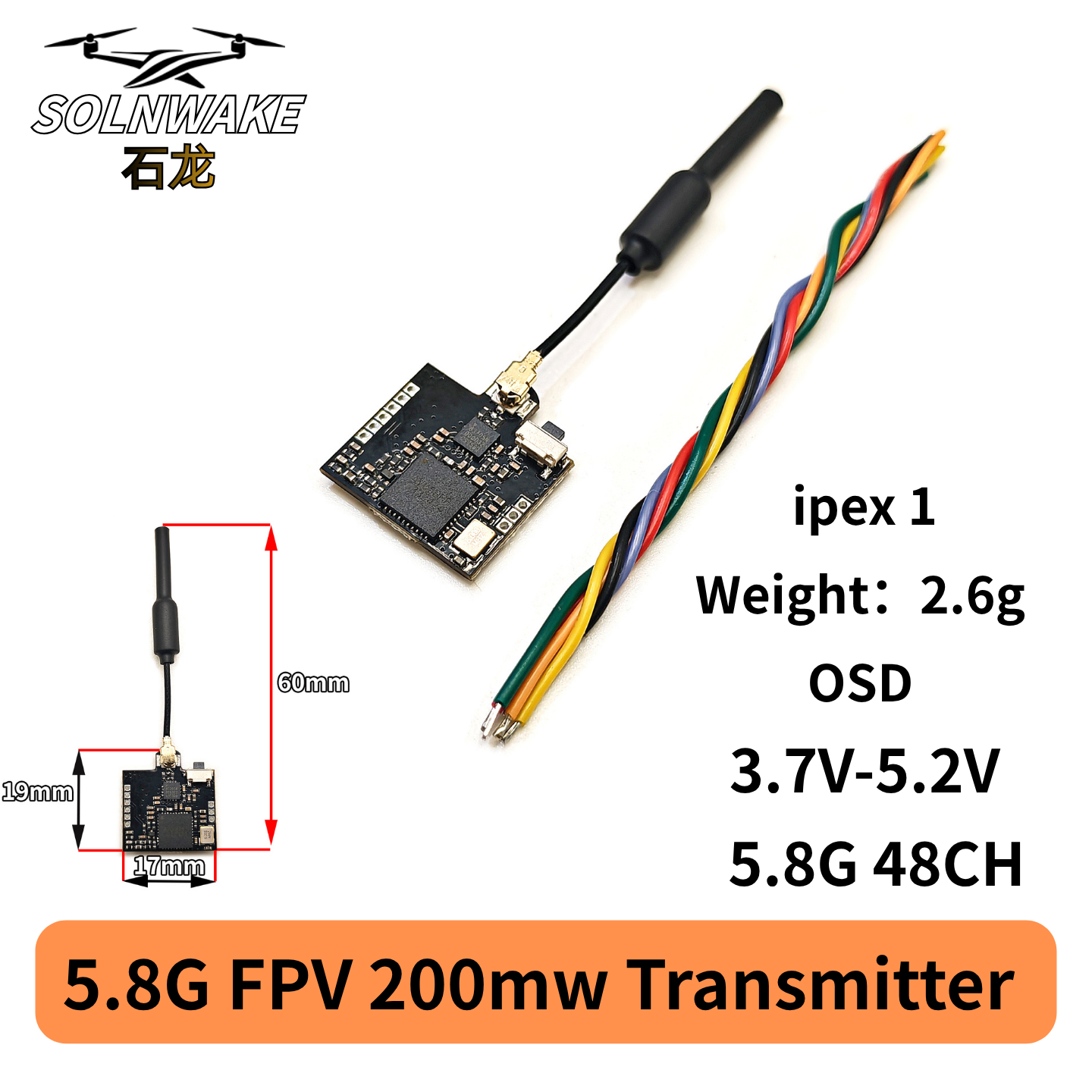 SLONWAKE Nano 5.8G 48CH 200mW  - огляд і ціна Drone Transmitter