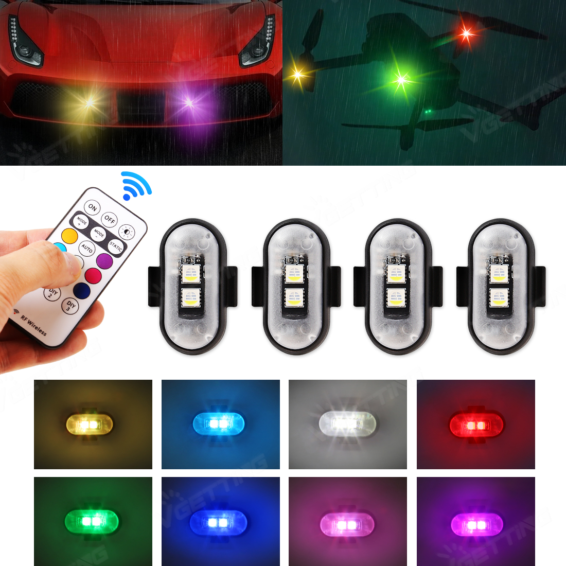 4Pcs Mini Drone Strobe Light 8 - огляд і ціна Drone Led Light