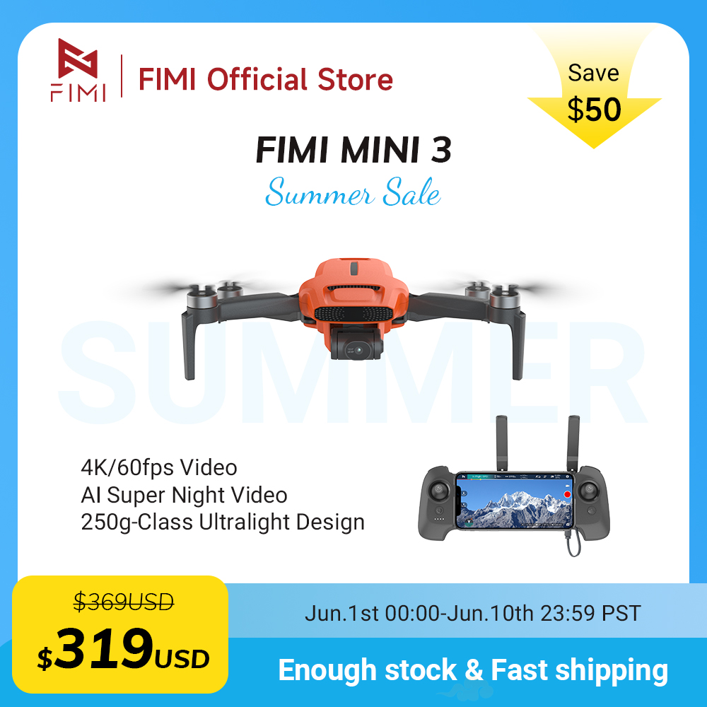 FIMI MINI 3 Camere drone 4K 60 - огляд і ціна Drone Gimbal