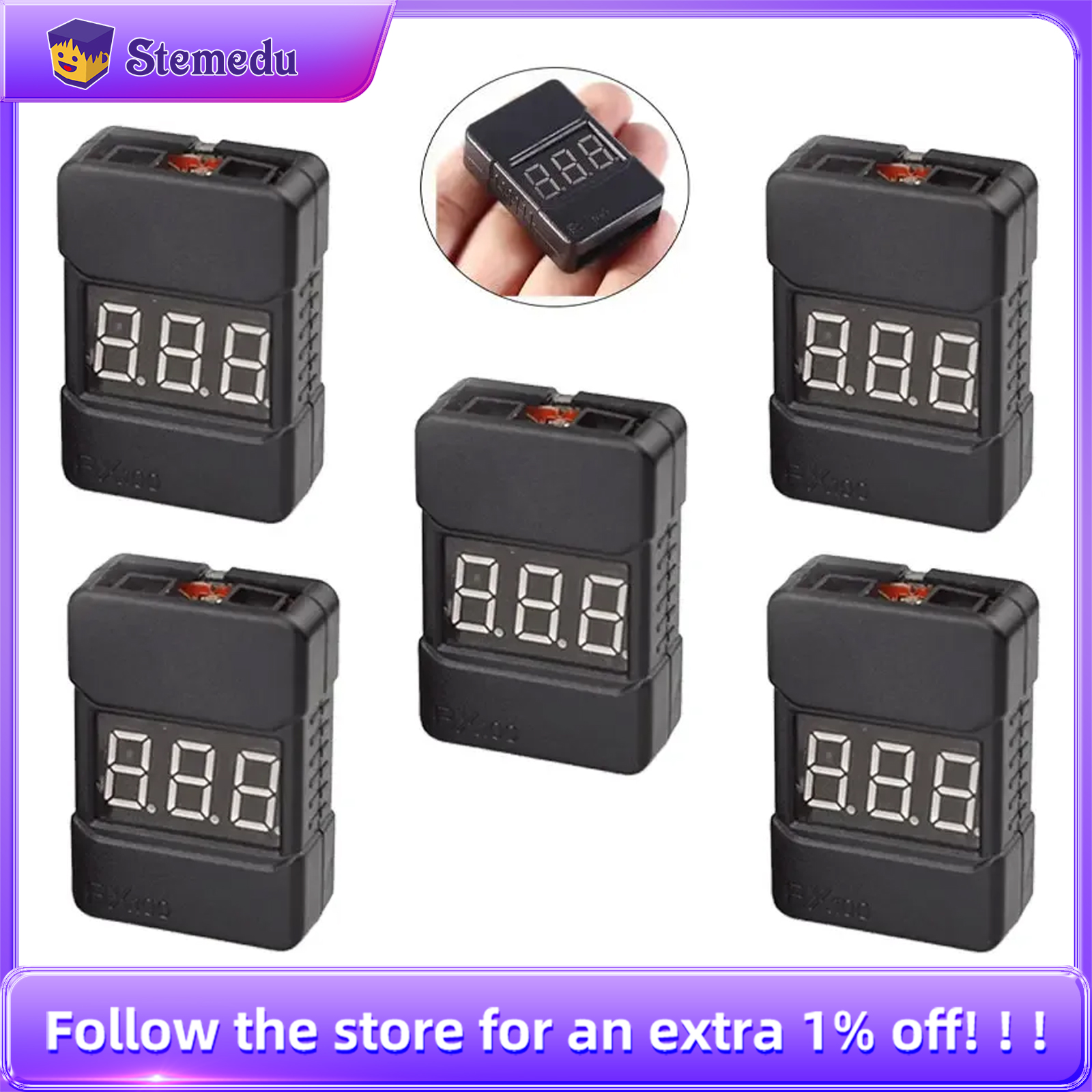 BX100 1-8S Lipo Battery Voltag - огляд і ціна Drone Buzzer